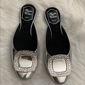 Roger Vivier silver strass sandals